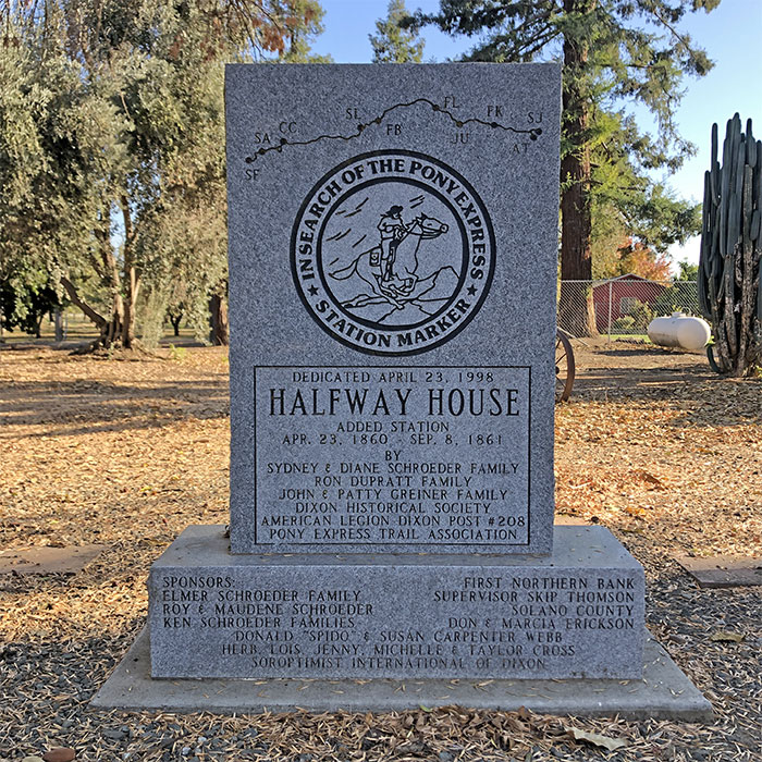 Halfway House Station marker at Silveyville